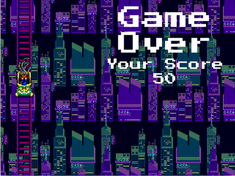 The Game Over screen displaying results
